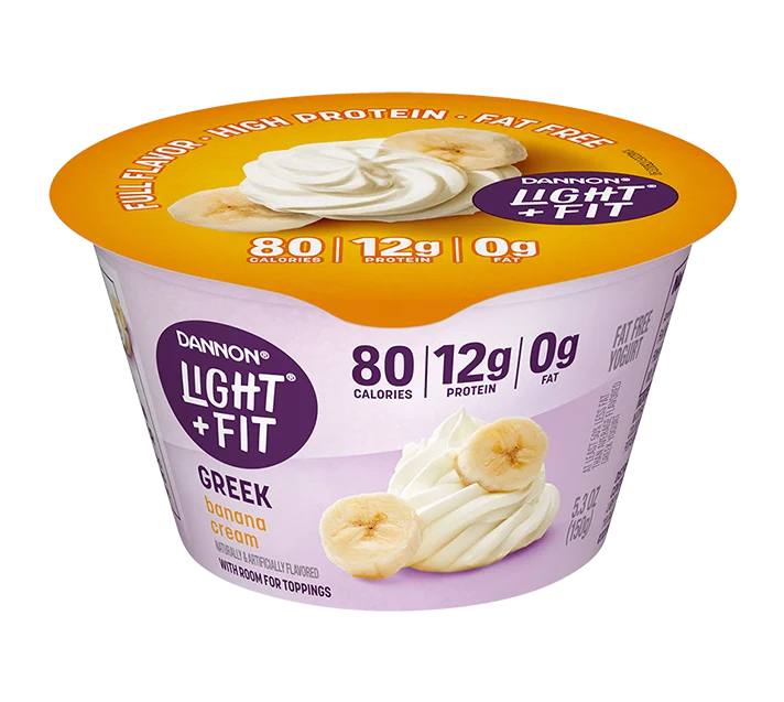 Light + Fit Nonfat Greek Yogurt, Banana Cream 5.3oz 