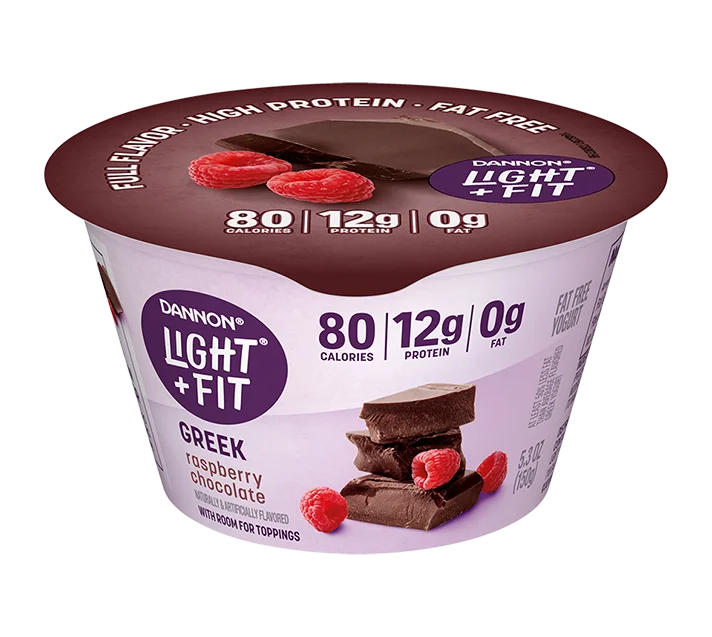Light + Fit Nonfat Greek Yogurt, Raspberry Chocolate 5.3oz 