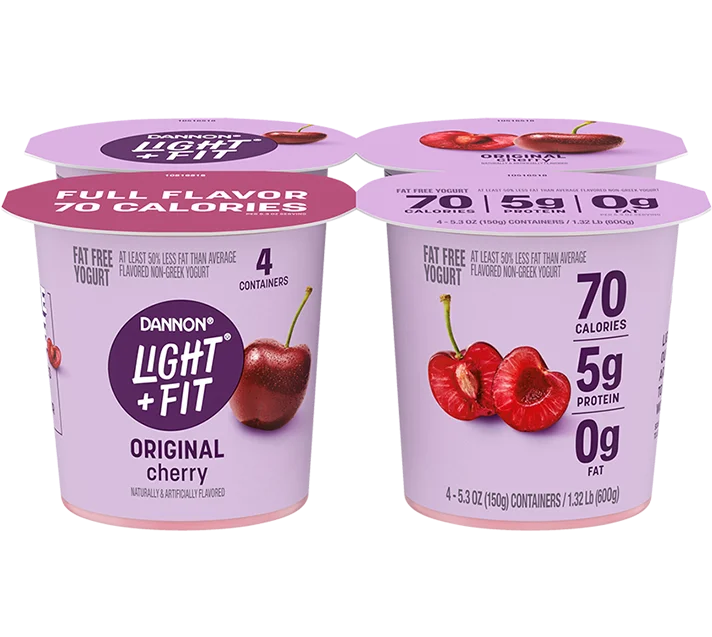 Light + Fit Nonfat Yogurt Cherry 5.3oz 6 Pack