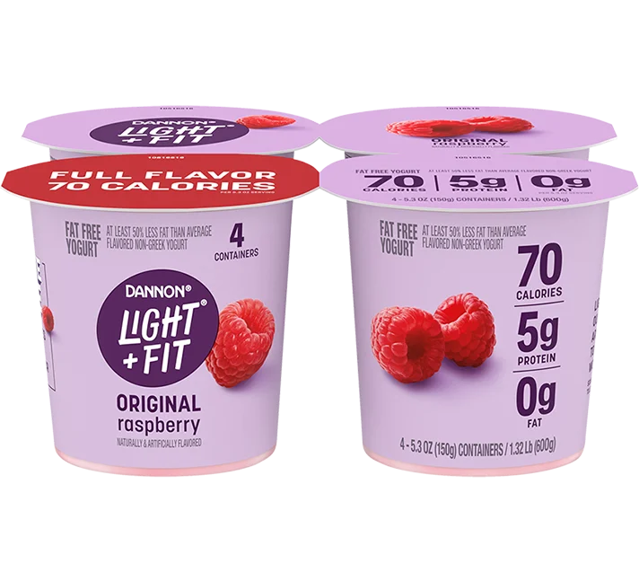 Light + Fit Nonfat Yogurt Raspberry 5.3oz 6 Pack