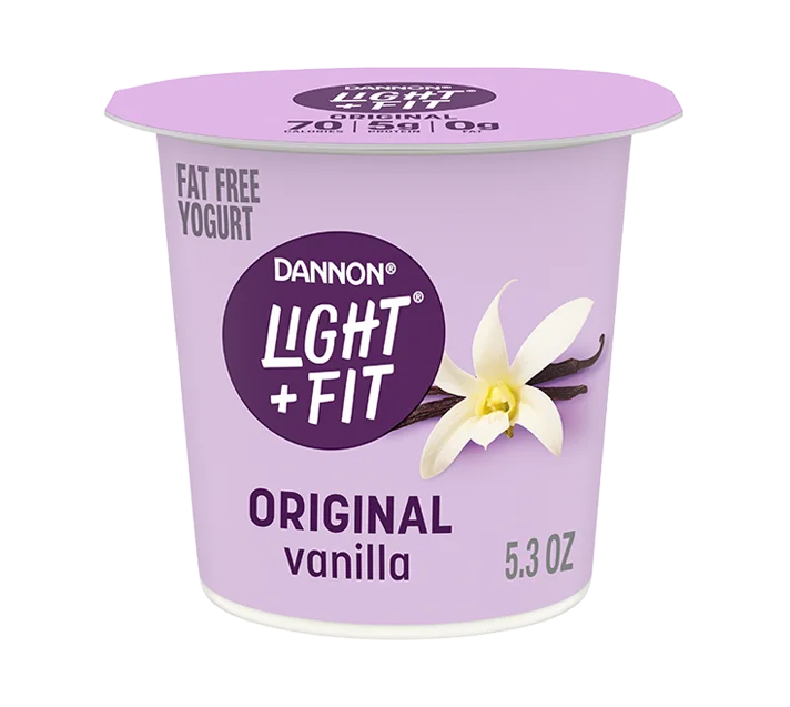 Light + Fit Fat Free Yogurt, Vanilla, 5.3oz, 5.3oz 4pk
