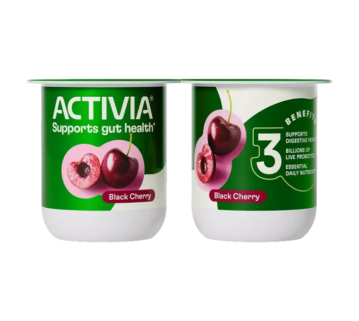 Activia® Low Fat Prebiotic Yogurt | Black Cherry 4oz 4-Count Wholesale