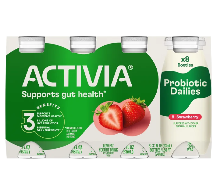 Activia® Probiotic Dailies Yogurt Drink | Strawberry 3.1oz 8-Count Pack Wholesale