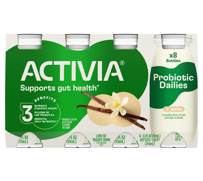 Activia® Probiotic Dailies Yogurt Drink | Vanilla 3.1oz 8-Count Pack Wholesale