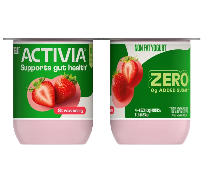 Activia® Zero 0g Added Sugar Yogurt | Strawberry 4oz 4-Count Wholesale