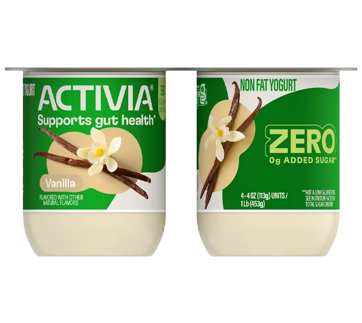 Activia® Zero 0g Added Sugar Yogurt | Vanilla 4oz 4-Count Wholesale