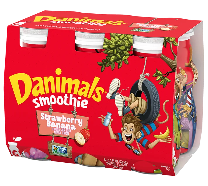 Danimals Strawberry Banana Kids Smoothie, 6ct
