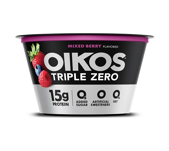 Oikos Triple Zero Greek Yogurt, Mixed Berry, 5.3oz, 5.3oz 4pk