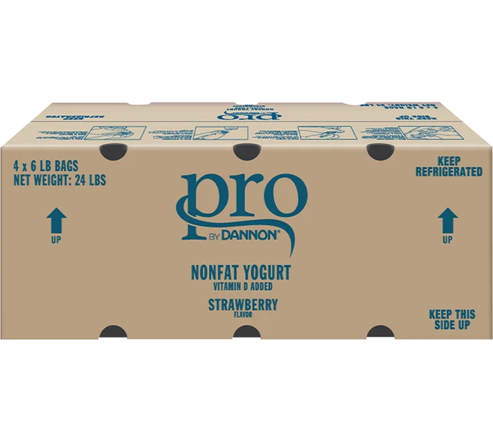 Dannon® Wholesale Bulk Yogurt | Strawberry Pro Bag in Box