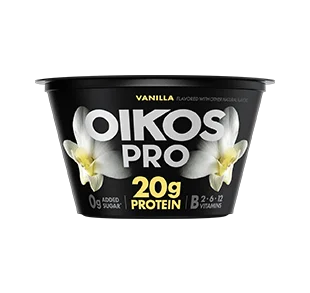 Oikos Pro Greek Yogurt, Vanilla, 5.3oz 4pk, 5.3oz 12pk, 32oz