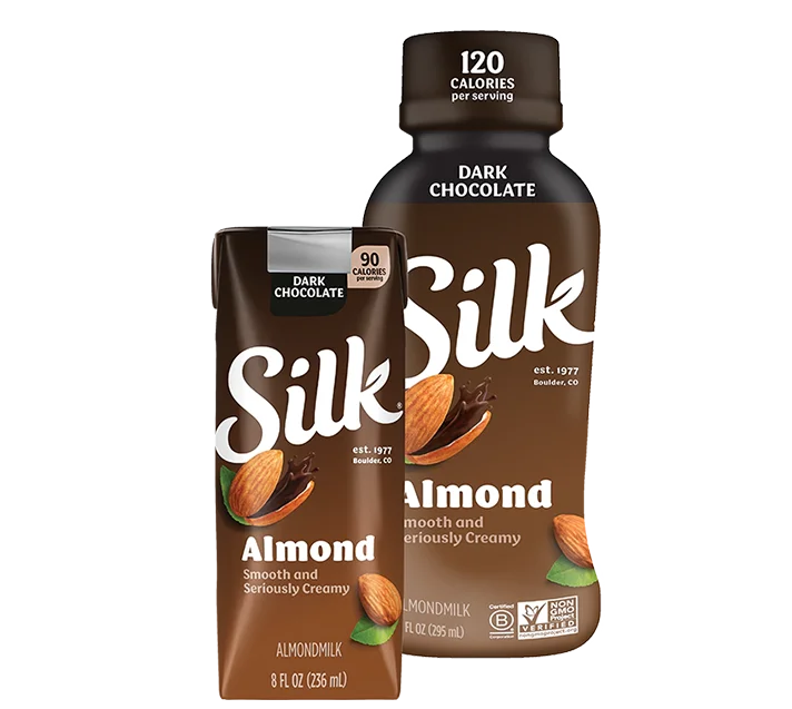 Silk Dark Chocolate Almondmilk, Single Serve 8oz and 10oz