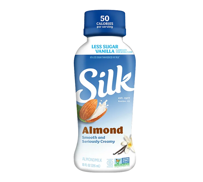 Silk Less Sugar Almondmilk, Single Serve 10oz