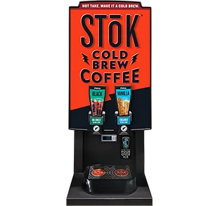 SToK  Cold Brew 230 dual dispenser with Black and Vanilla taps, 2 × 1.5‑gallon bags